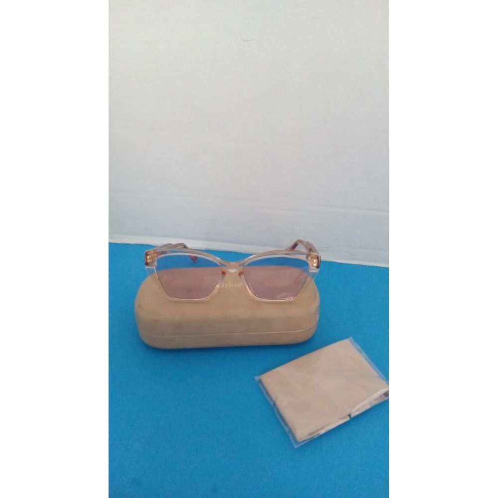 Chloé Designer Frame‎ Optical Glass with Case Cleaning Cloth Transparent Pink